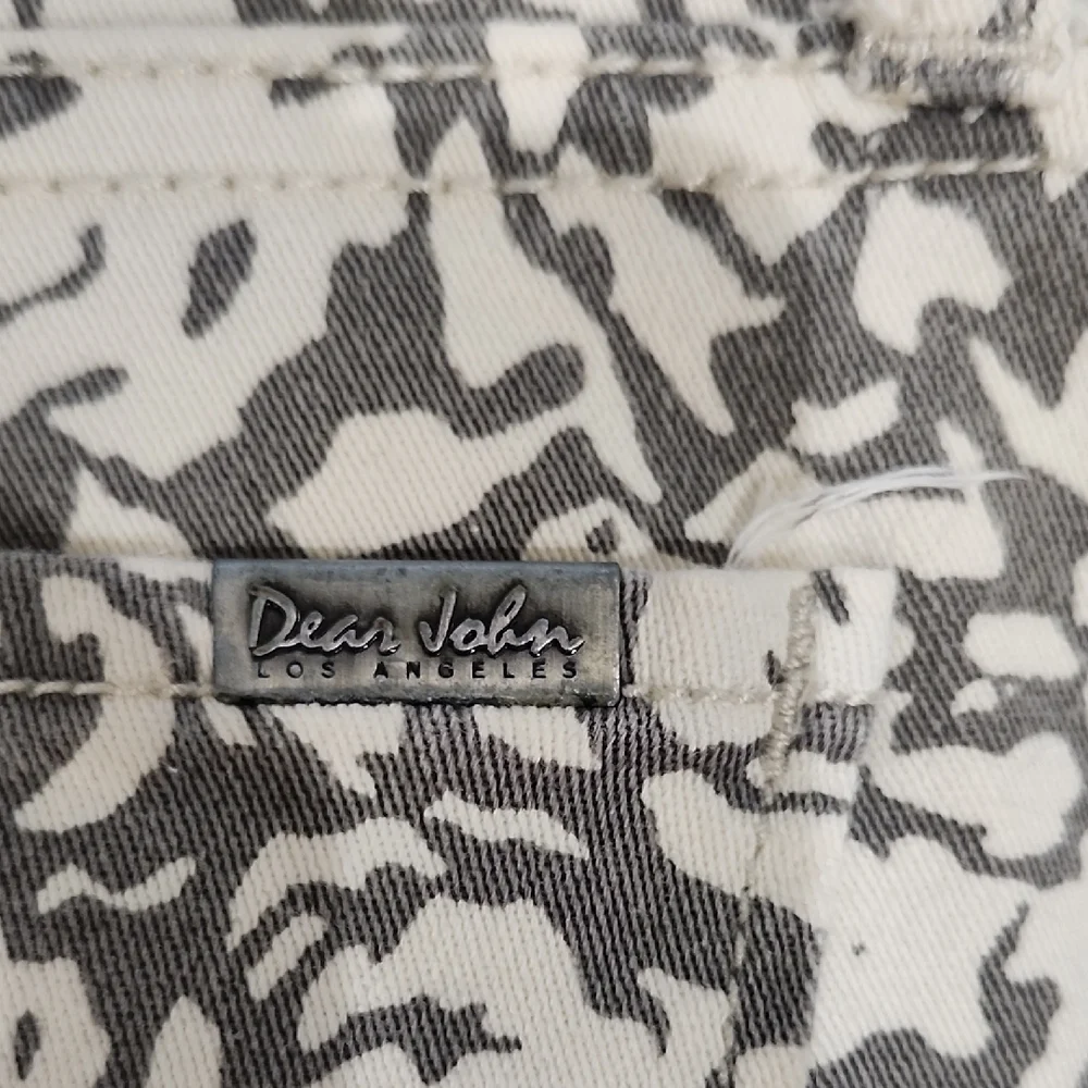 Dear John Off White Grey Womens Floral Cropped Ankle Jeans Low Mid Rise Sz 26 - Picture 8 of 10